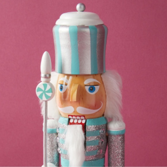 NIB 14 inch Aqua/Silver/White Pastel Nutcracker - Picture 2 of 3